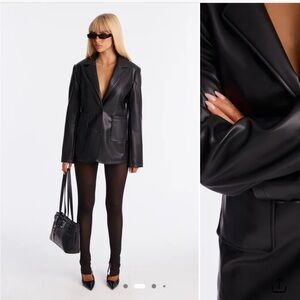 Fashion Nova Black understated Leather  Coat